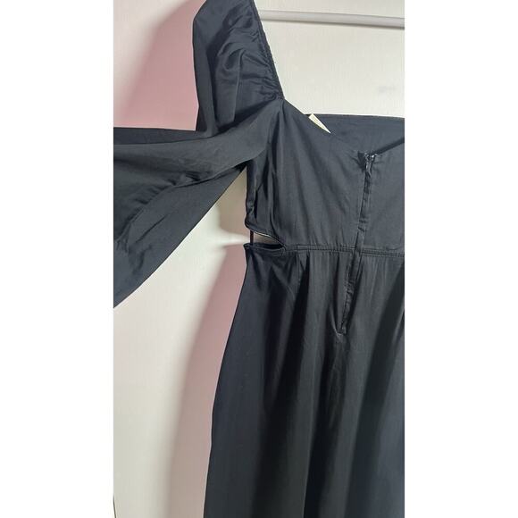 Anthropologie Especia Wallis Black Embroidered Boho Event Maxi Stretch Dress M - Picture 11 of 16